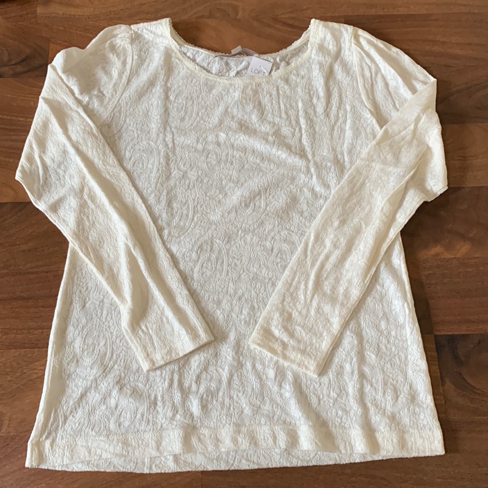 LOFT long sleeve lace shirt